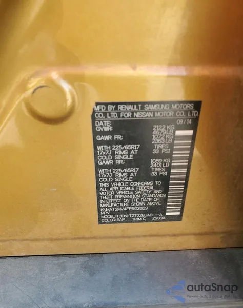 2015 Nissan Rogue S from USA, damaged, VIN KNMAT2MV4FP502829